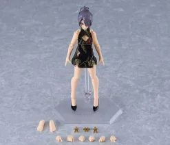 figma Female Body (Mika) with Mini Skirt Chinese Dress Outfit (BLACK)