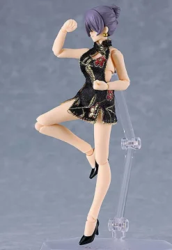 figma Female Body (Mika) with Mini Skirt Chinese Dress Outfit (BLACK)