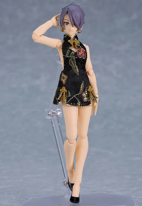 figma Styles Mini Skirt Chinese Dress (Black)