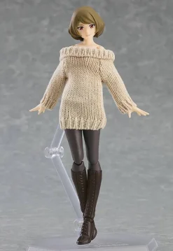 figma Styles Off-the-Shoulder Sweater Dress (Beige)