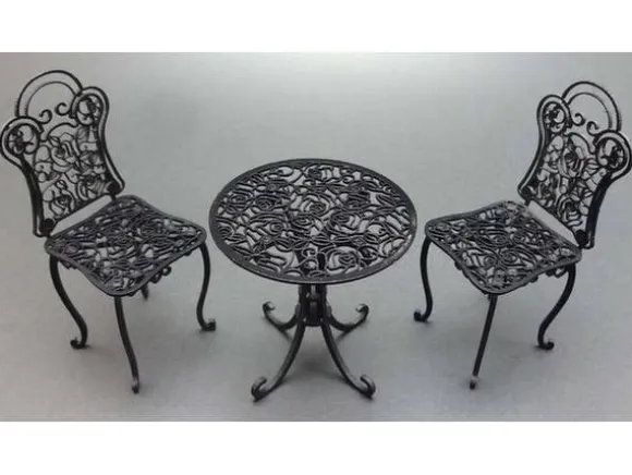 1/12 Iron Tables & Chairs (Rose Design)