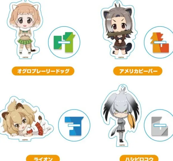Kemono Friends: Nendoroid Plus Acrylic Keychain Set Lake Shore & Plains