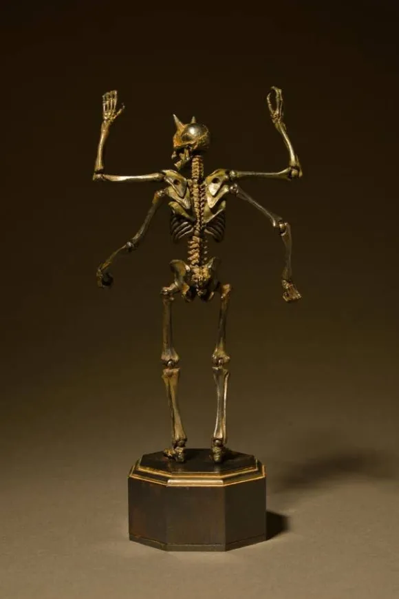 KT Project KT-005 Takeya Style Jizai Okimono - Skeleton Iron Rust Color