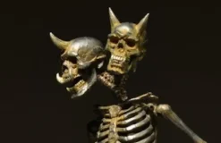 KT Project KT-005 Takeya Style Jizai Okimono - Skeleton Iron Rust Color