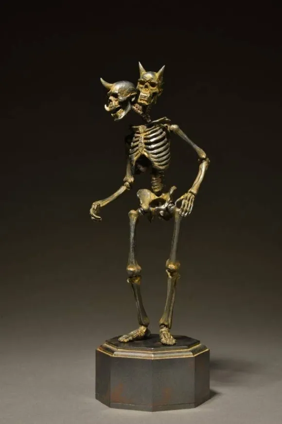 KT Project KT-005 Takeya Style Jizai Okimono - Skeleton Iron Rust Color