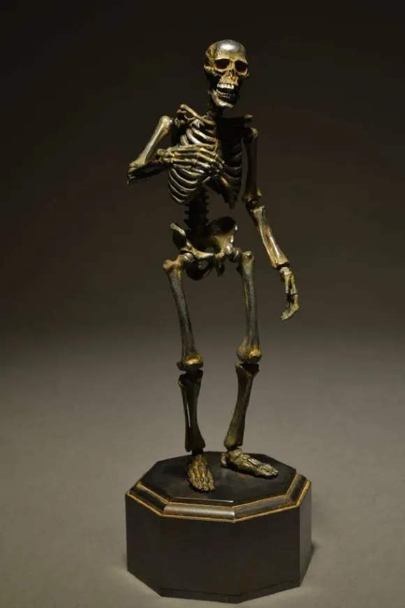 KT Project KT-005 Takeya Style Jizai Okimono - Skeleton Iron Rust Color