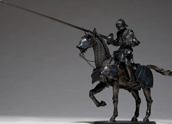 KT Project Takeya Shiki Jizai Okimono: 15th Century Gothic Equestrian Armor Bronze