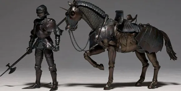 KT Project Takeya Shiki Jizai Okimono: 15th Century Gothic Equestrian Armor Bronze