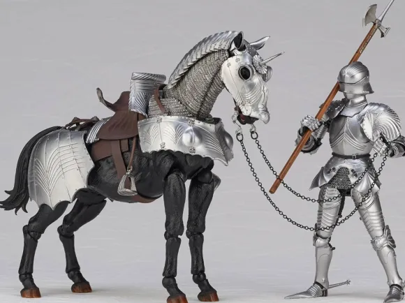 KT Project Takeya Shiki Jizai Okimono: 15th Century Gothic Equestrian Armor Silver